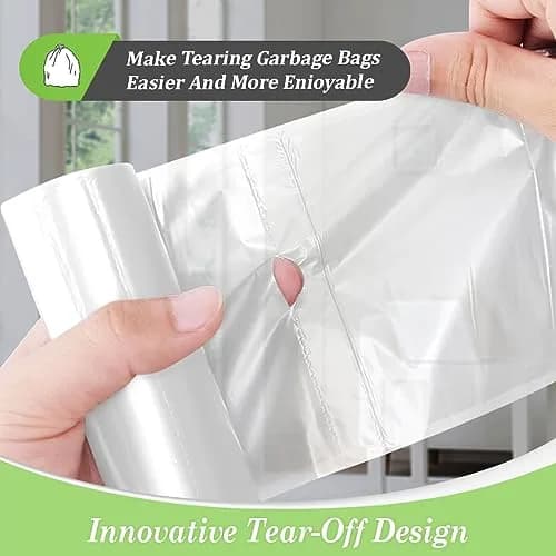 Teivio Mini Clear Trash Bags 0.5 Gallon 276 Count 11"x12" Unscented | Small Bathroom Garbage Can Liners thumbnail 4