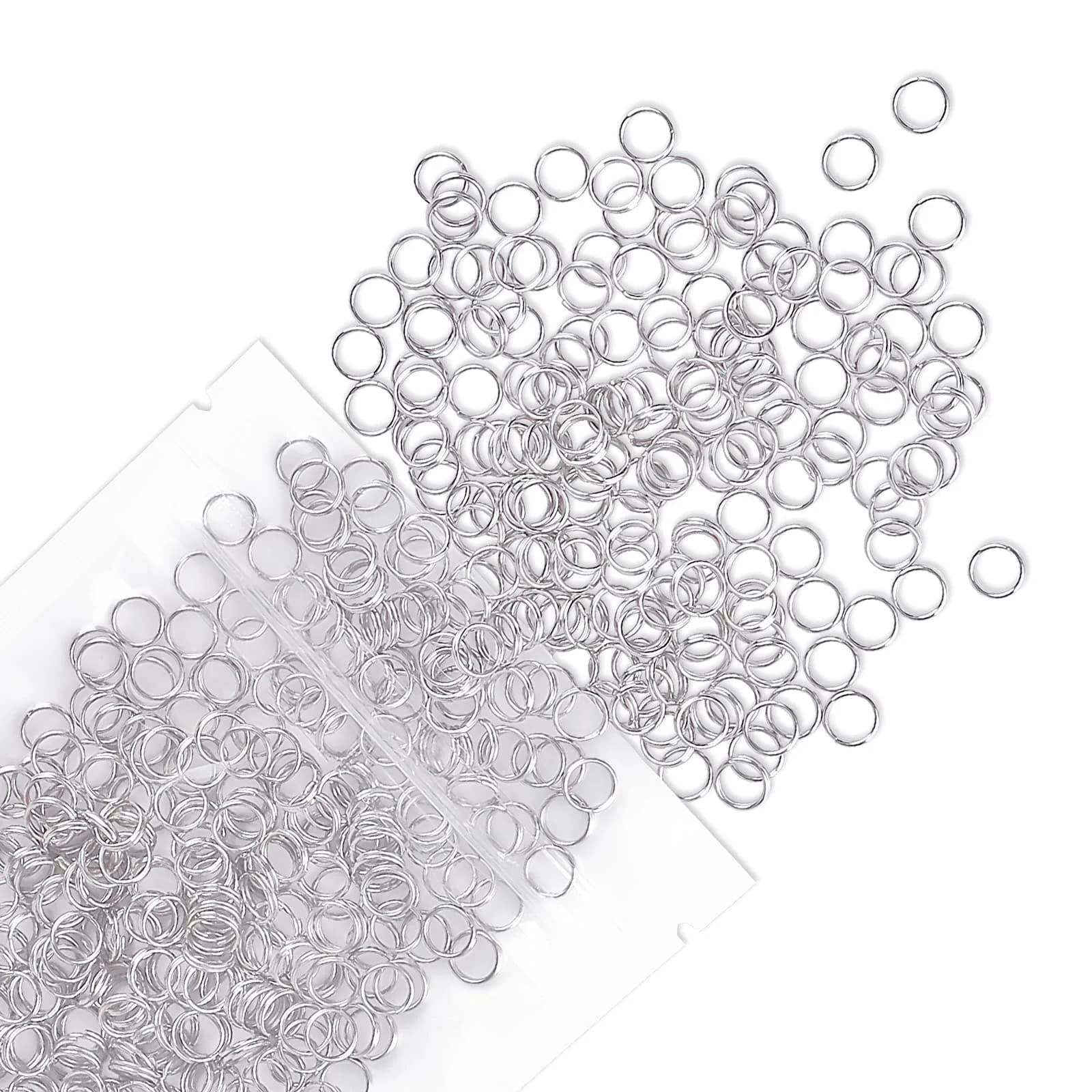 Uniclife 8 mm Metal Split Jump Rings 500 PCS | Durable Jewelry Connectors for DIY Crafts — Double Loops