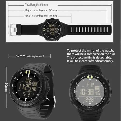 ManLinKei Digital Sports Watch, Military Waterproof Tactical Watch for Men, 1.97in thumbnail 5
