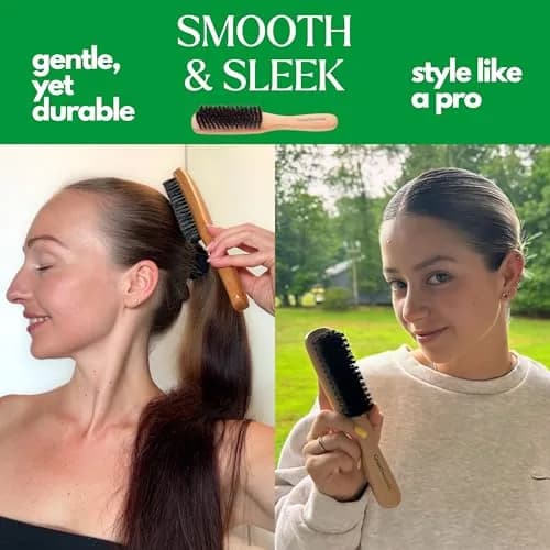 GranNaturals Boar Bristle Hair Brush - Large 10cm (4in) Smoothing Brush for Sleek, Frizz-Free Styles thumbnail 5