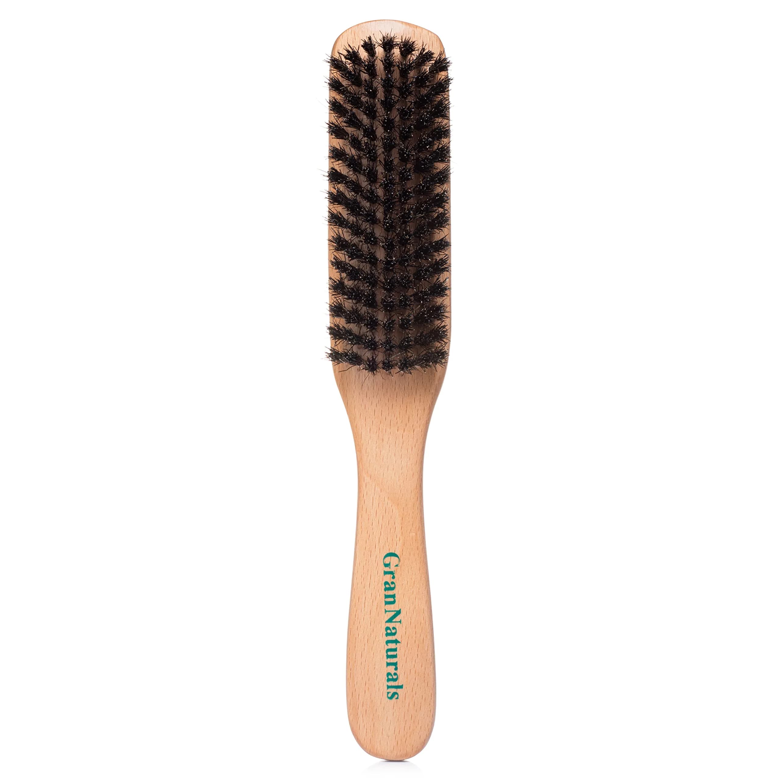GranNaturals Boar Bristle Hair Brush - Large 10cm (4in) Smoothing Brush for Sleek, Frizz-Free Styles