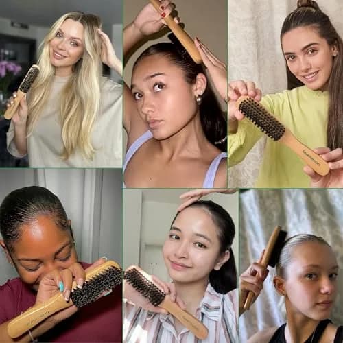 GranNaturals Boar Bristle Hair Brush - Large 10cm (4in) Smoothing Brush for Sleek, Frizz-Free Styles thumbnail 8