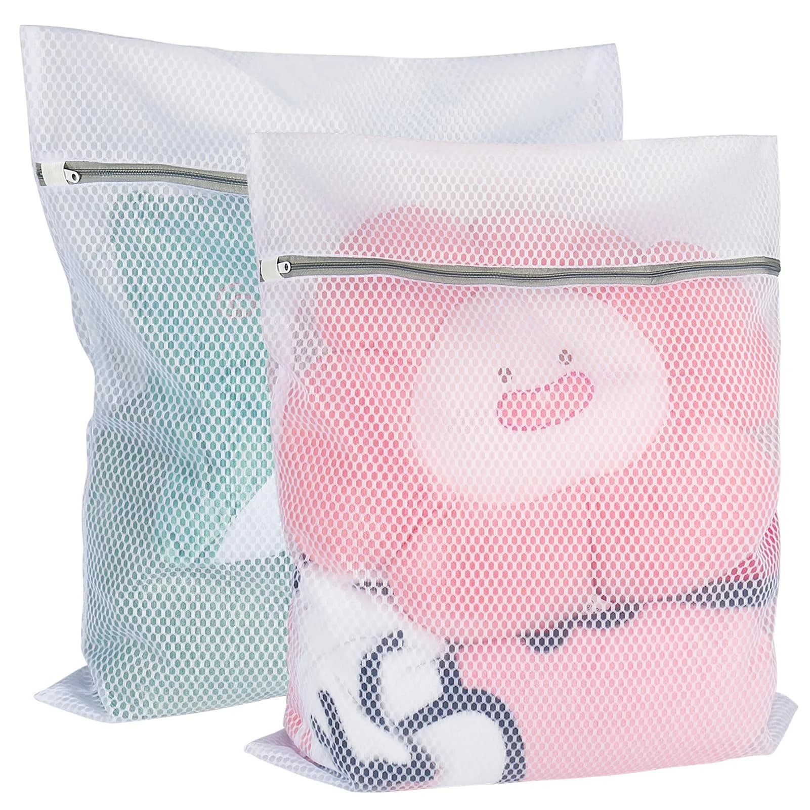 Vivifying XL Large Mesh Laundry Bags 2 Pack 20 x 24 Inches | Honeycomb Mesh Wash Bags for Delicates, Sweaters, Blankets (White)