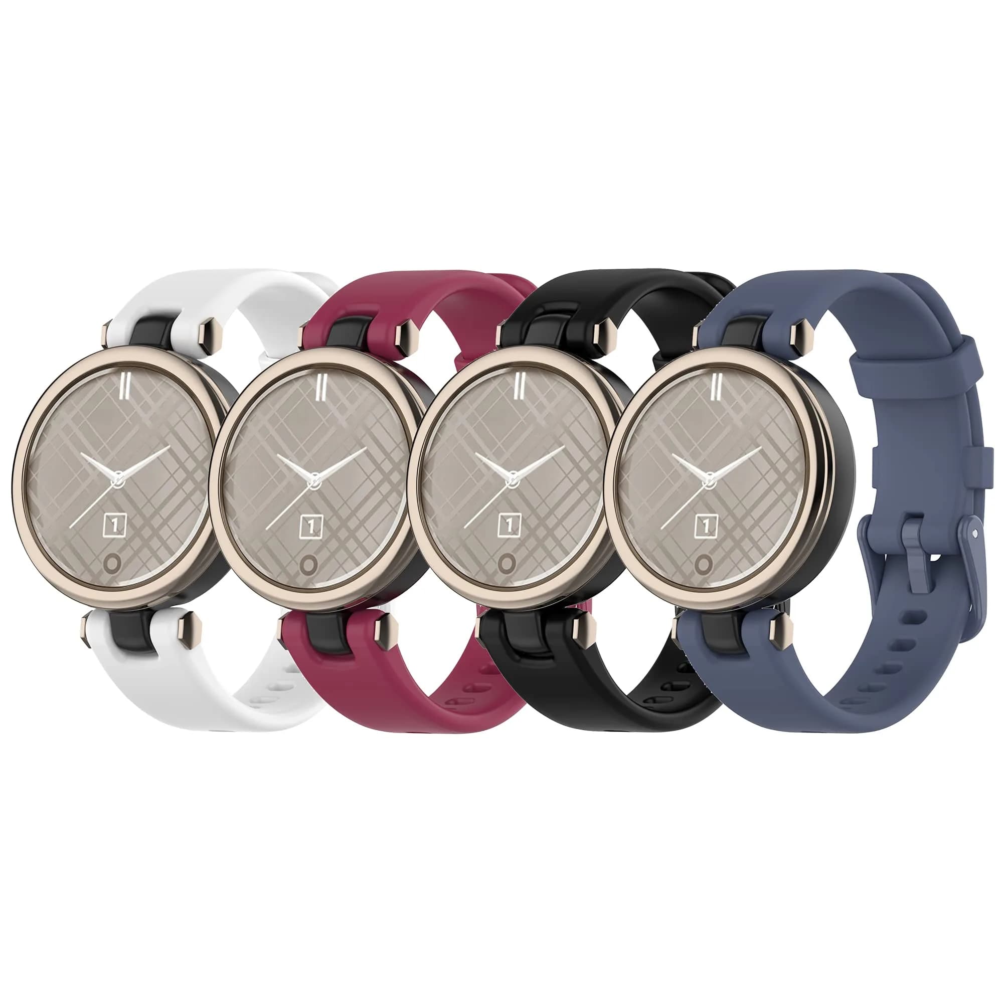 Bangyee Silicone Watch Band for Garmin Lily Smartwatch | 4-Pack, Adjustable, Swim-Ready | Fits 5.5-8.7 inch Wrists — 4pcs-5