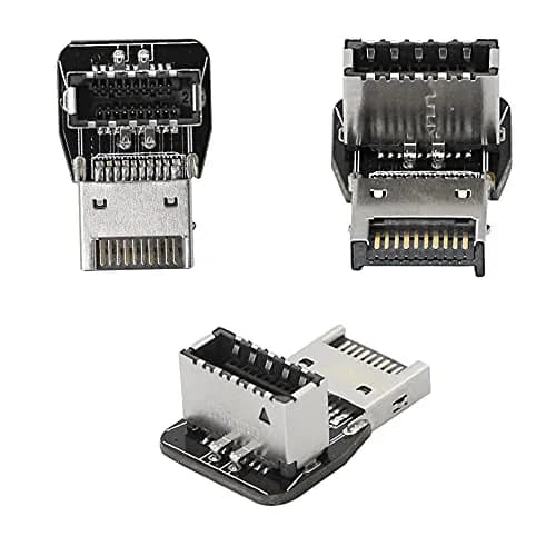 CERRXIAN 90 Degree USB Type E Adapter, Up Angle USB 3.2 Type E Male to Female, High Speed 10Gbps for USB C Header Motherboard (Up/A) thumbnail 6