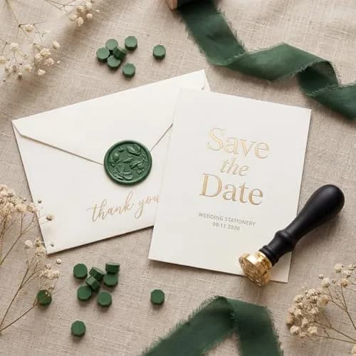 UNIQOOO Dark Olive Green Sealing Wax Beads, 540 Pcs | Perfect for Wedding Invitations & Crafts thumbnail 2