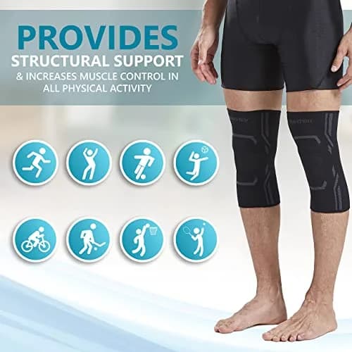 Bodyprox Knee Compression Sleeve for Men and Women (2 Pack) | Running & Workout Support thumbnail 6