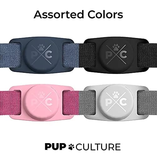 Pup Culture AirTag Dog Collar Holder Grey | Durable Silicone Case for 1-Inch Collars | Securely Tracks Pups thumbnail 7