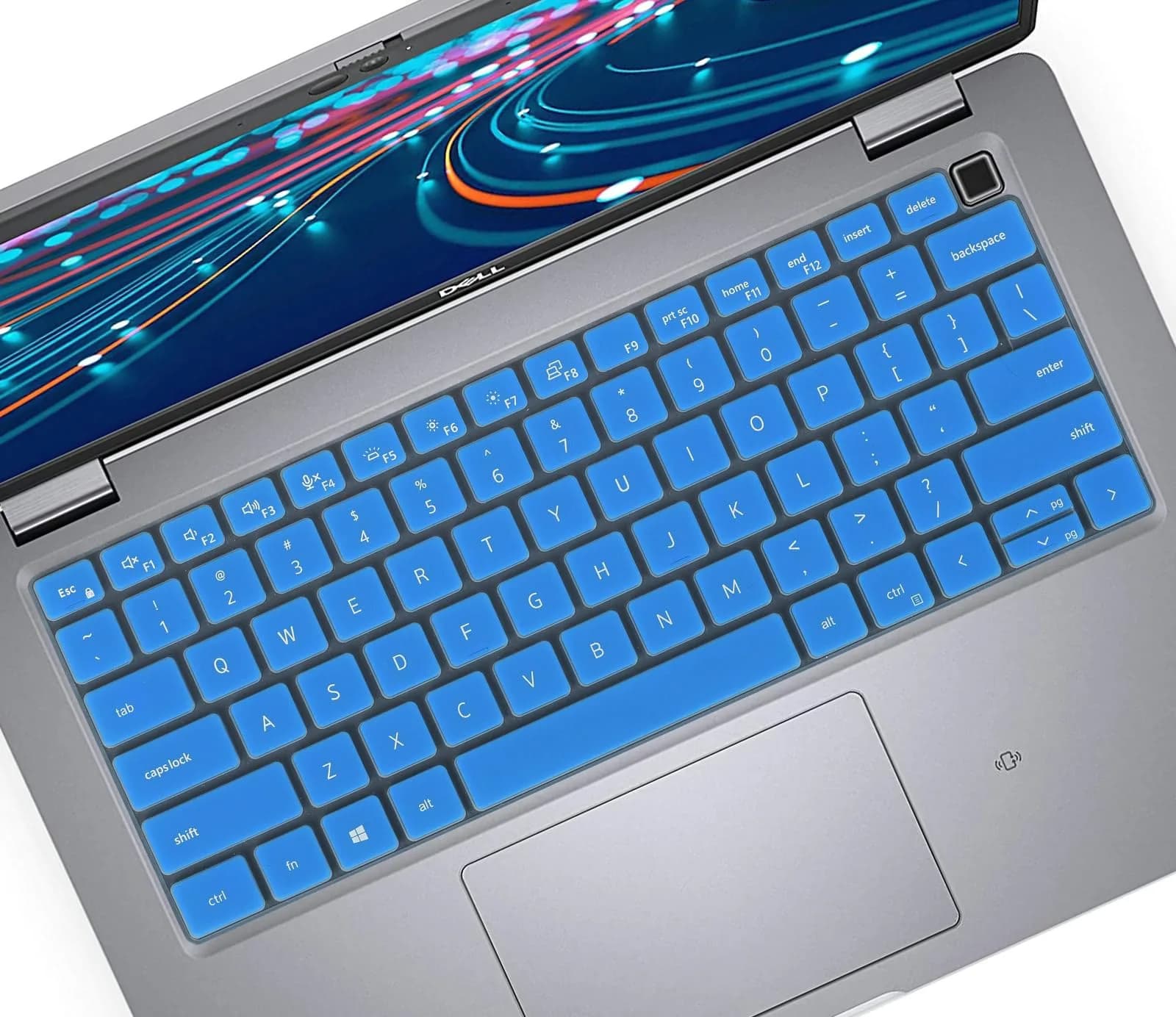 CASEDAO Blue Silicone Keyboard Cover for Dell Latitude 14" & 15.6" Laptops | US Layout — Blue