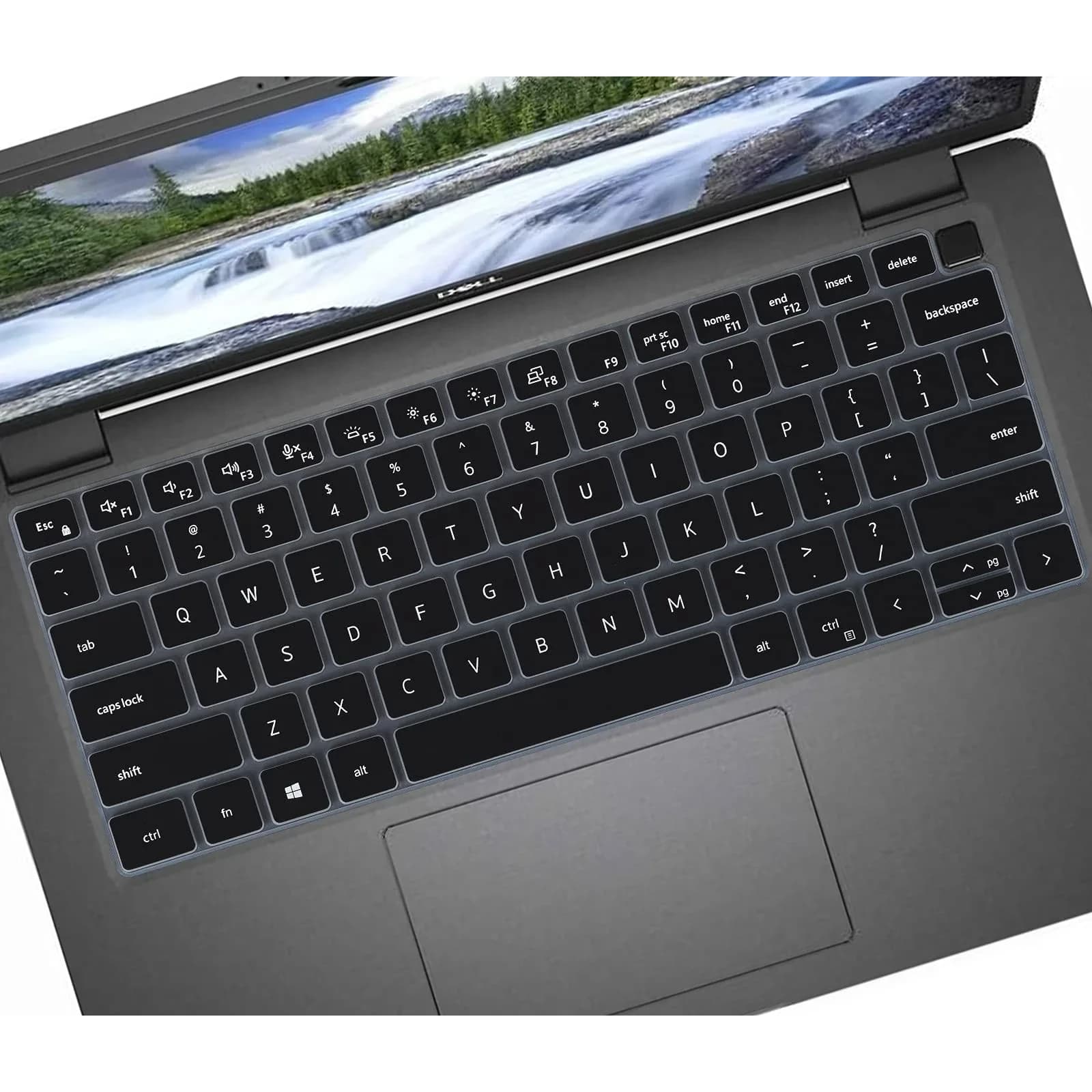 CASEDAO Blue Silicone Keyboard Cover for Dell Latitude 14" & 15.6" Laptops | US Layout — Black