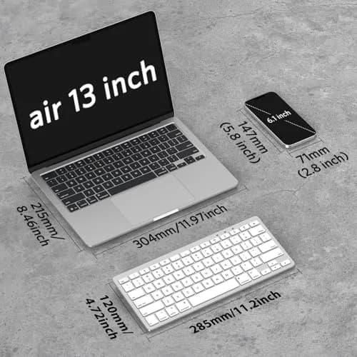 OMOTON Bluetooth Keyboard for Mac ONLY, Compact Wireless Keyboard 285mm x 120mm x 21.8mm | Mac OS X 10.10+ Compatible thumbnail 2