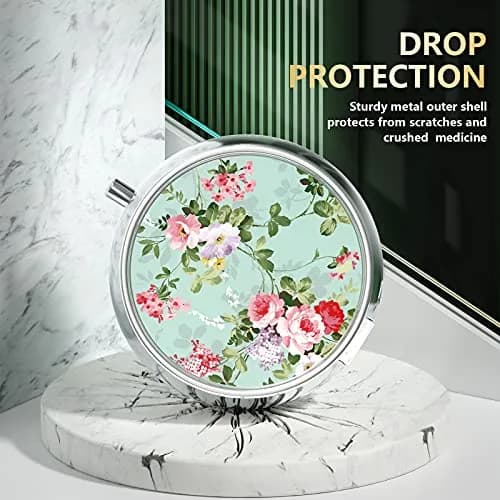 Nipichsha Pill Box Small Portable Medicine Organizer Graceful Peony | Compact, Sturdy & Stylish thumbnail 4