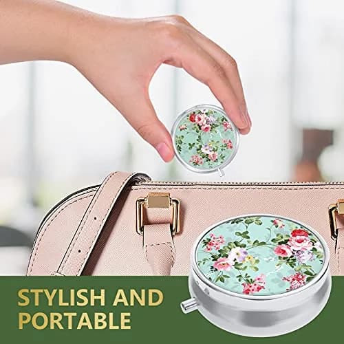 Nipichsha Pill Box Small Portable Medicine Organizer Graceful Peony | Compact, Sturdy & Stylish thumbnail 5