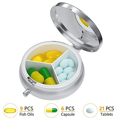 Nipichsha Pill Box Small Portable Medicine Organizer Graceful Peony | Compact, Sturdy & Stylish thumbnail 3
