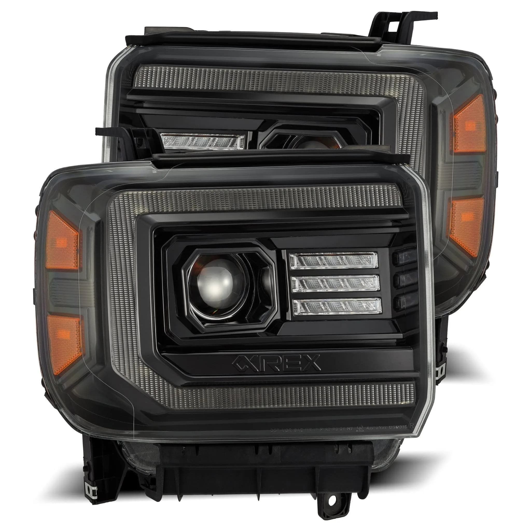 AlphaRex 880614 LUXX Series LED Projector Headlights Smoke | Full LED Technology for GMC Sierra 1500 - main product image