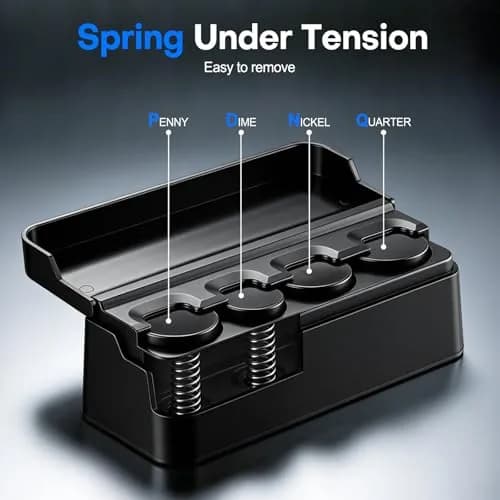 SINGARO Coin Holder for Car, Coin Change Organizer Compatible with Coins of Different Sizes, Dash-Mounted Holder Suitable for Most Cars, Trucks (Black) | Modern, Water-Resistant thumbnail 3