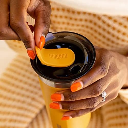 WACACO Octaroma Grande Vacuum Insulated Coffee Mug 435ml (15 fl oz) | Amber Yellow Travel Tumbler with Leak-Proof Lid thumbnail 2