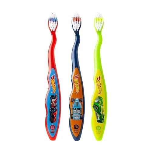 Brush Buddies Hot Wheels Manual Toothbrushes for Kids 3 Pack | Soft Bristles, Fun Multi-Colored Designs, Anti-Slip Handles, Perfect for Toddlers & Travel thumbnail 4