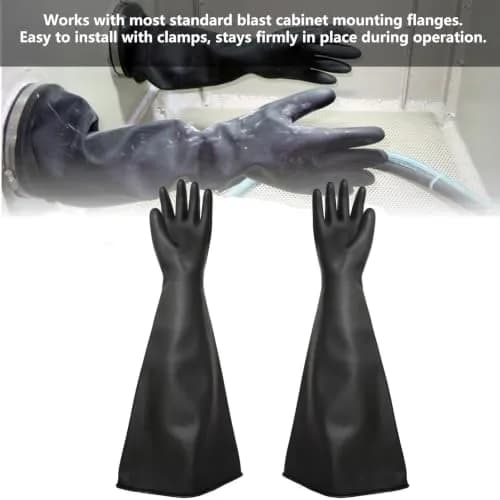 HOLDWIN Heavy Duty Sandblasting Gloves Rubber Gloves for Sandblaster 27.5" | High Wear Resistance & Safety thumbnail 6