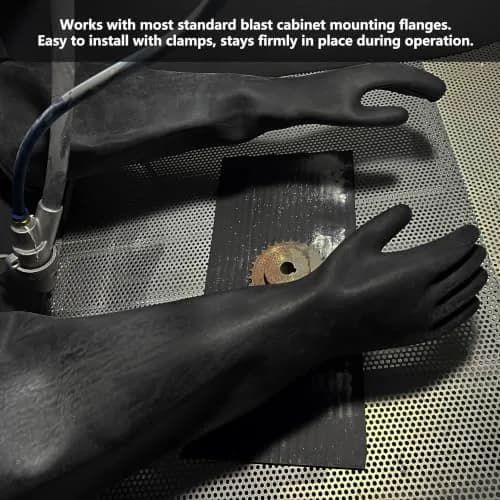 HOLDWIN Heavy Duty Sandblasting Gloves Rubber Gloves for Sandblaster 27.5" | High Wear Resistance & Safety thumbnail 7