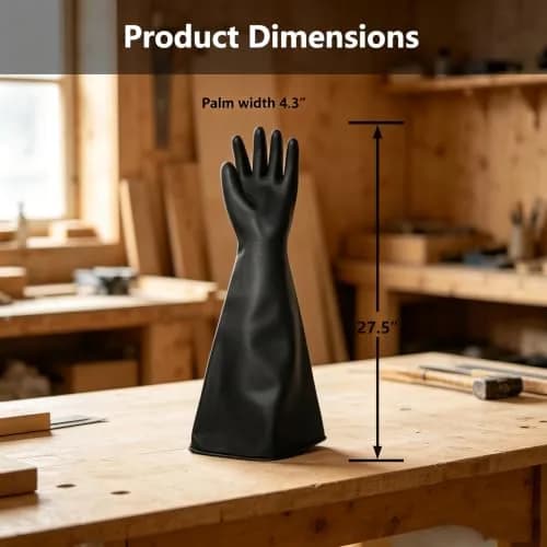 HOLDWIN Heavy Duty Sandblasting Gloves Rubber Gloves for Sandblaster 27.5" | High Wear Resistance & Safety thumbnail 3
