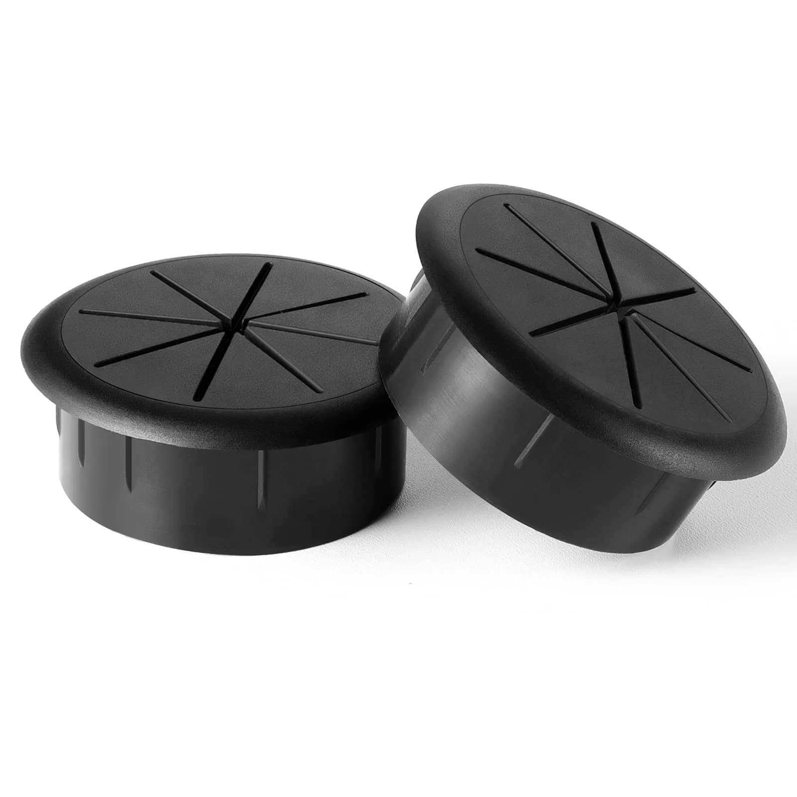 HYCC 2 Inch Desk Grommet Black | Flexible Cable Management Cover for Office & Home — Black / 2 Inch-Black