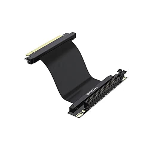 HAOYEXIN PCIE 3.0 X16 Extension Cable 20cm (8 inch) | Right Angle Connector for Vertical Installation thumbnail 1