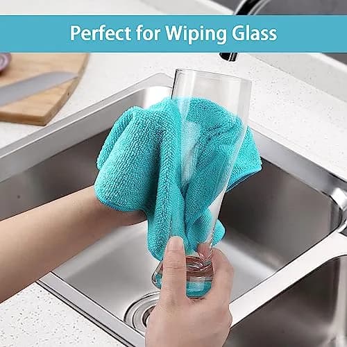 HOMEXCEL 50PK Microfiber Cleaning Cloth, 11.5x11.5in | Scratch-Free & Ultra-Absorbent thumbnail 5