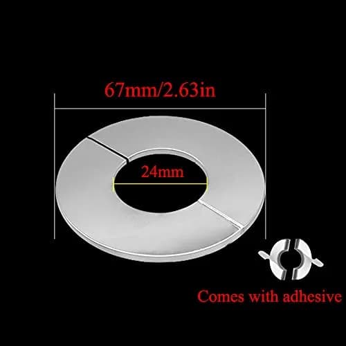 PZRT Stainless Steel Wall Split Flange 24mm | Rust-Proof Pipe Cover for Water & Gas Pipes thumbnail 3