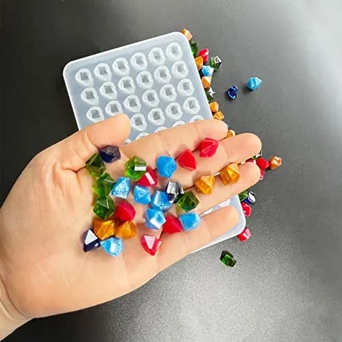 AMZTOART 60-Hole Crystal Stone Resin Mold | 19.05cm x 12.19cm (7.5 x 4.8 inches) thumbnail 2