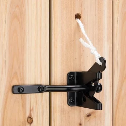 SANKINS Self Locking Gate Latch for Wooden Fence with Pull String | Heavy Duty, Lockable, Easy Install thumbnail 1