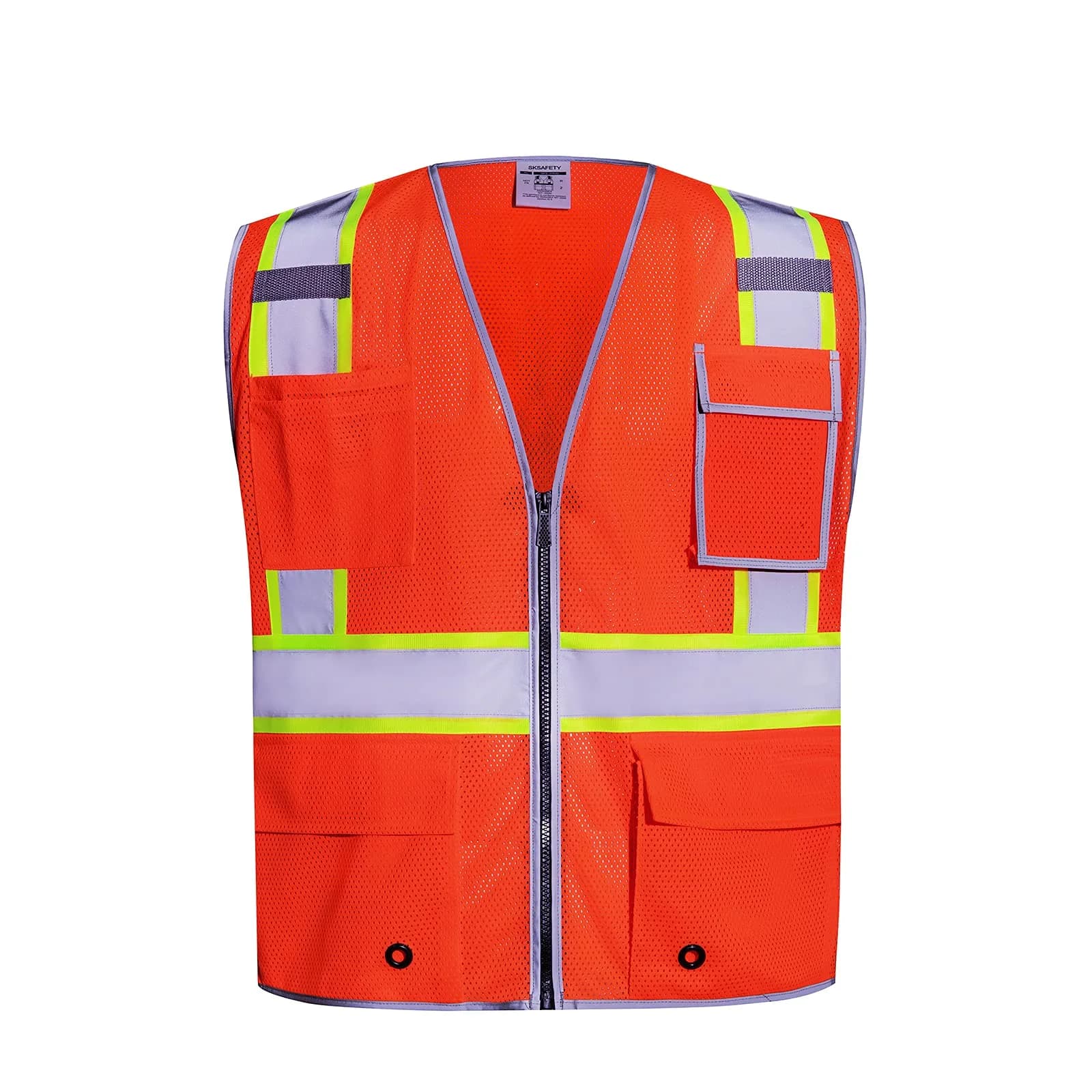 SKSAFETY High Visibility Class 2 Safety Vest Orange 2XL | ANSI/ISEA 107-2020 Compliant