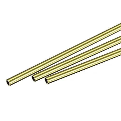 uxcell Brass Round Tube 4mm OD x 0.5mm Wall x 200mm Length Pipe Tubing (3 Pcs) | Precision Seamless Construction for DIY & Industrial Use thumbnail 1