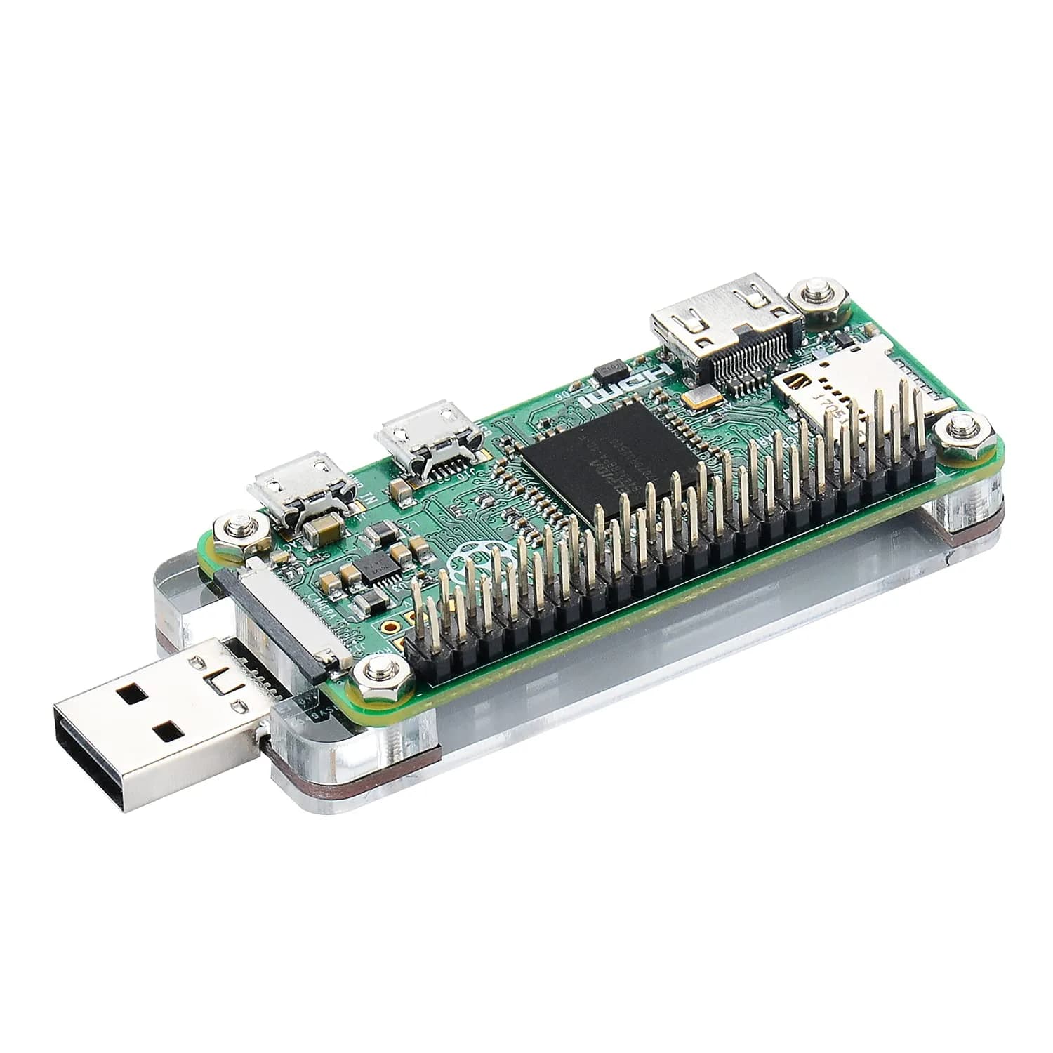 GeeekPi USB Dongle Expansion Board with Case for Raspberry Pi Zero/Zero 2 | Converts Pi Zero to PC Stick — multicolor