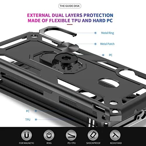 LeYi for Moto G Power 2021 Case: Heavy Duty Shockproof & Stand Black | Military Grade Drop Protection thumbnail 5