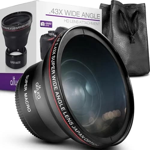 Altura Photo 49mm Wide Angle Lens with Macro for Canon EOS M50, R100 | 0.43x HD Coating thumbnail 1