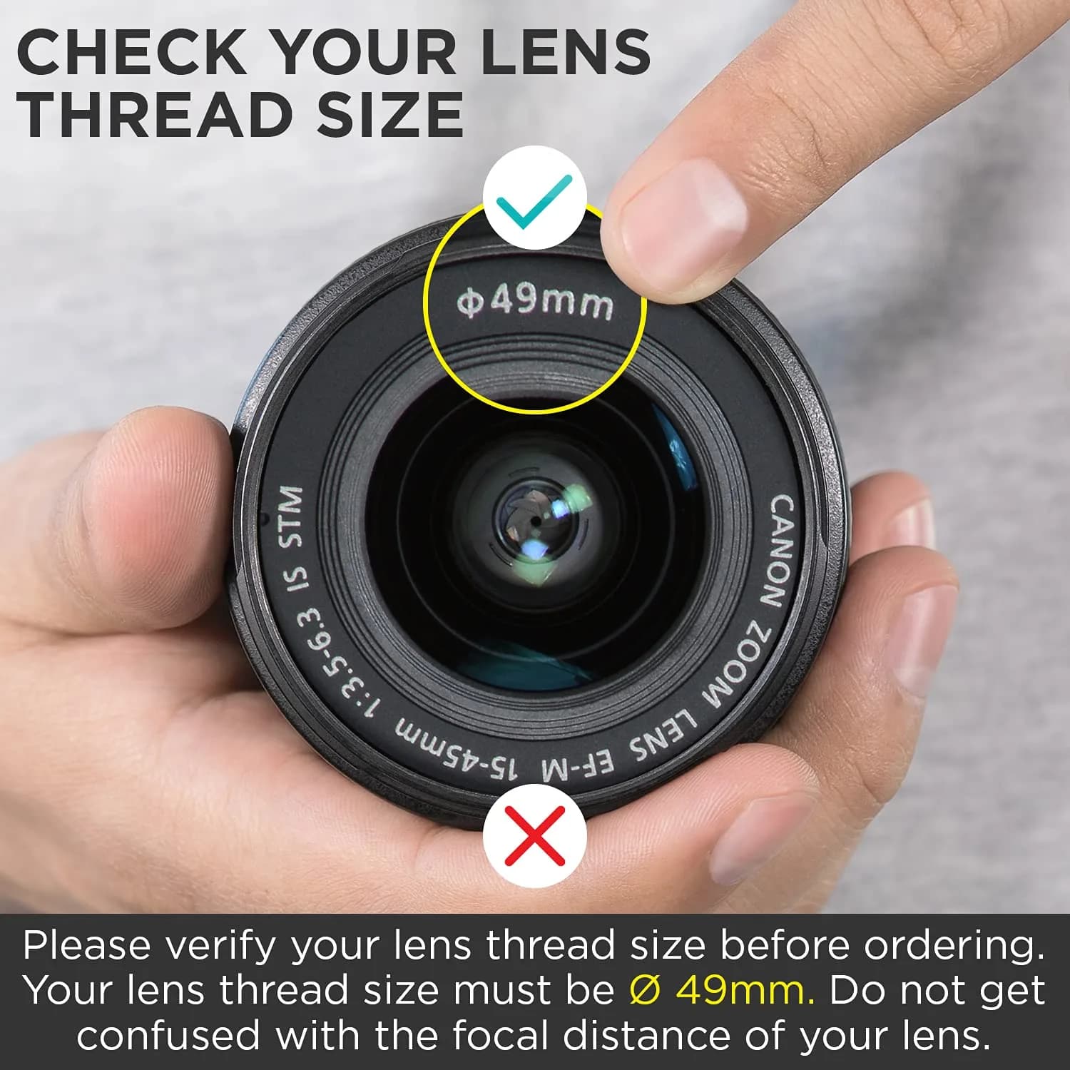 Altura Photo 49mm Wide Angle Lens with Macro for Canon EOS M50, R100 | 0.43x HD Coating - view 3