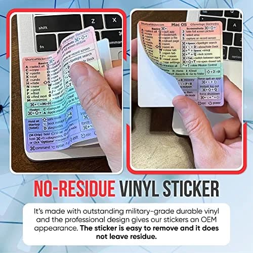 Synerlogic Mac OS Shortcuts Sticker | Laminated Vinyl MacBook Cheatsheet for macOS | Rainbow Edition (3.25 x 3.25 inches) thumbnail 5