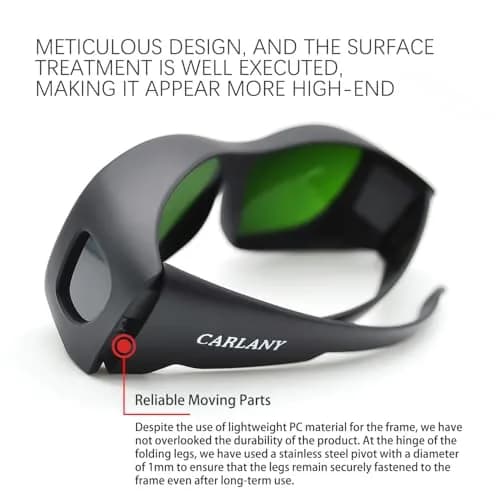 CARLANY Professional IPL Safety Glasses OD 5+ 200-2000nm | CE Certified Anti-Fog Over-the-Glass Design thumbnail 5