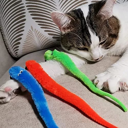 TIENAILING Cat Toy Worm Refills, 12 Pieces | Interactive Cat Wand Attachments for Indoor Cats thumbnail 2