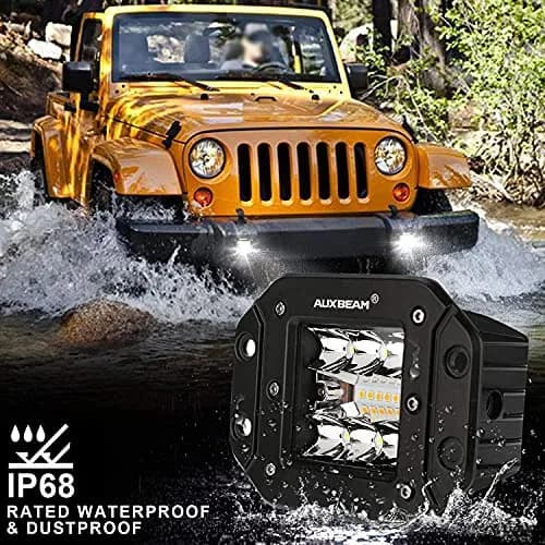 Auxbeam 5 Inch Pod Lights 72W White Amber Strobe Offroad Flush Mount Light | 6 Modes, IP68, Aluminum thumbnail 5