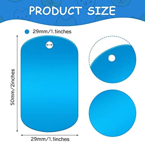 Ferraycle Blank Aluminum Stamping Tags 50x29x1mm (2x1.1in) with 3mm Hole, Pack of 30 | DIY Craft Supplies for Jewelry, Keychains, Pet Tags thumbnail 3