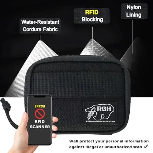 RE ROUGH ENOUGH Wallet for Teen Boy Men with Lanyard, RFID Card Holder, Black | Detachable Neck & RFID Shield thumbnail 5