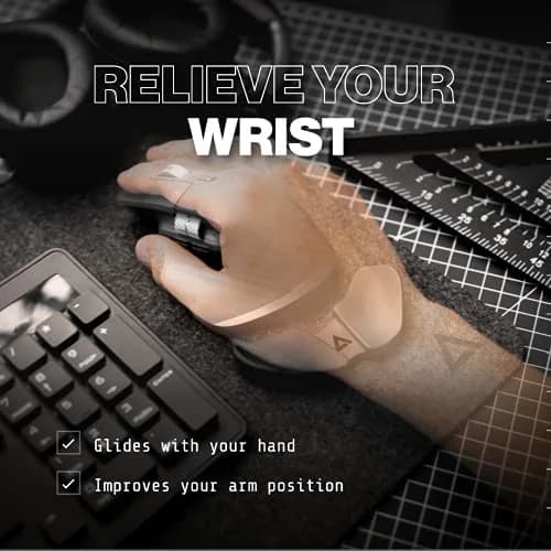 DELTAHUB Carpio 2.0 Left-Handed Ergonomic Wrist Rest for Mouse - Small White | Reduces Strain, Pain Relief thumbnail 4
