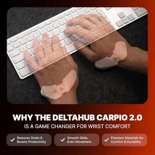 DELTAHUB Carpio 2.0 - Left-Handed Ergonomic Wrist Rest for Mouse, Pain Relief, Anti-Fatigue, Small, Black thumbnail 5