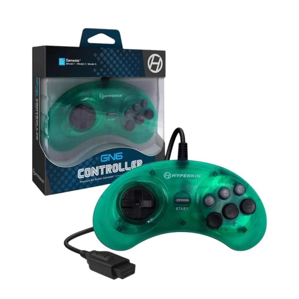 Hyperkin GN6 Wired Controller for Sega Genesis | 8-Way D-Pad & 6 Buttons, 6ft Cable - main product image
