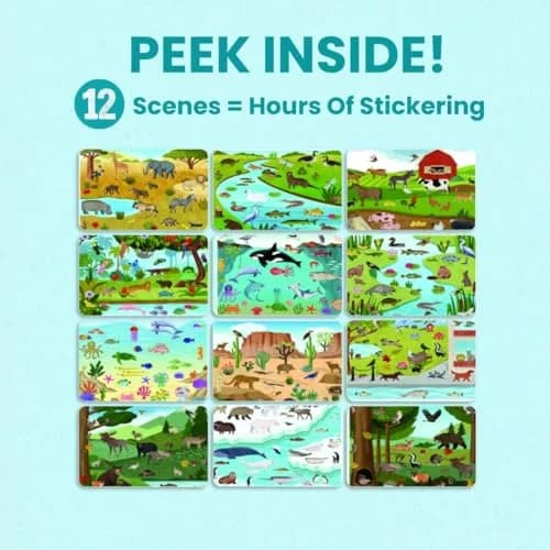 CUPKIN Animals Habitat 500+ Sticker Book | 23.5cm x 31cm (9.25" x 12") thumbnail 6