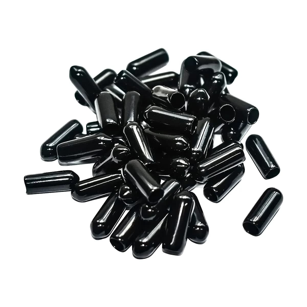 yuntop Black Vinyl Flexible End Caps for Pipes, Tubing & Rods (50-Pack, 6.5mm-7mm) — 13/64 Inch 5 mm