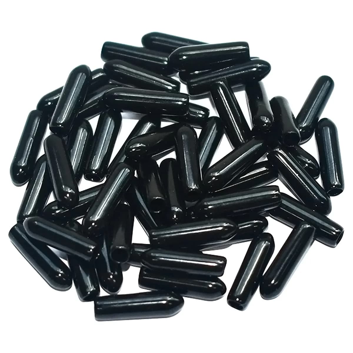 yuntop Black Vinyl Flexible End Caps for Pipes, Tubing & Rods (50-Pack, 6.5mm-7mm) — 1/8 Inch 3 mm