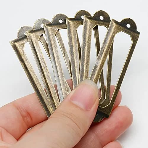 Qjaiune Metal Label Holders 60x17mm Antique Bronze with Screws | Pack of 50 for Cabinets & Drawers thumbnail 4